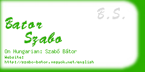 bator szabo business card